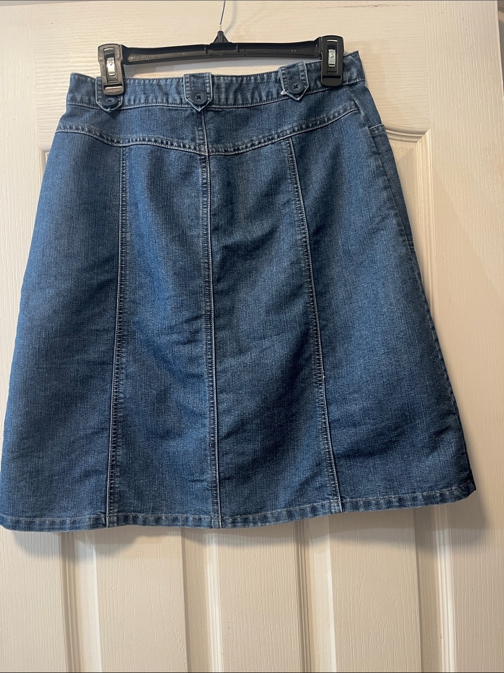 Cherokee Blue Denim A-Line Skirt with Pocket Buttons - Picture 6 of 7
